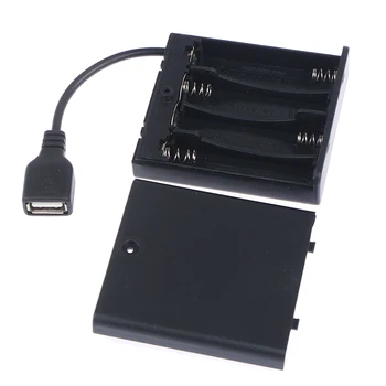 1 шт. батарейный блок USB 4 X AA для светодиодных лент 5 В, мини-источник питания USB