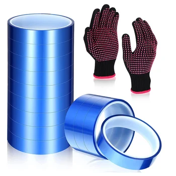 10 шт. Термостойкой ленты и перчаток, высокотемпературная лента 20 мм 50 футов с 1 парой термостойких перчаток-рукавиц для сублимации