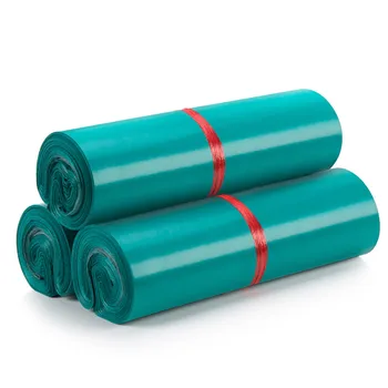 100шт Зеленый пластиковый экспресс-пакет, самоклеящийся непрозрачный Одноразовый пакет для курьерской доставки, пакеты для упаковки для хранения по почте