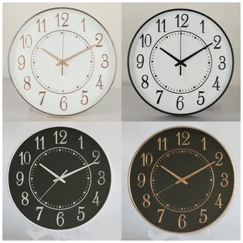 [12 дюймов 30 см] Бесшумные подвесные часы Креативная мода Домашняя гостиная Стерео цифровые простые часы