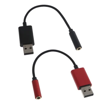 2 в 1 Компьютерный кабель USB-3,5 мм, адаптер USB-AUX для наушников, конвертер B0KA