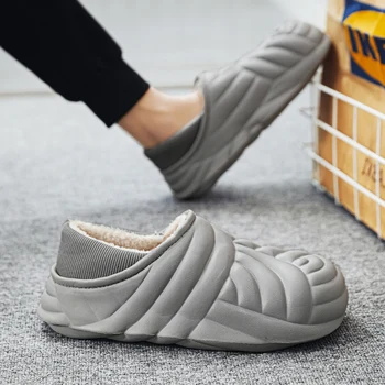 2023 Горячая Распродажа Парной обуви Зимняя Домашняя Однотонная Обувь для мужчин Теплая Короткая Плюшевая Износостойкая Мужская обувь большого размера