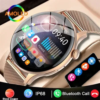 2023 Новые женские умные часы 466 * 466 с AMOLED-экраном, на котором всегда отображается время вызова по Bluetooth с пользовательским набором Спортивные умные часы для женщин и мужчин