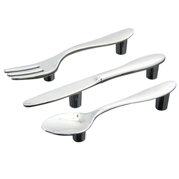3 шт. серебряных ручек для выдвижных ящиков кухонного шкафа (нож, вилка, ложка)
