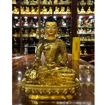 31 см большой буддизм Непал высококачественная позолота латунь статуя Будды Шакьямуни Амитабхи домашний храм благословляет безопасное здоровье и удачу