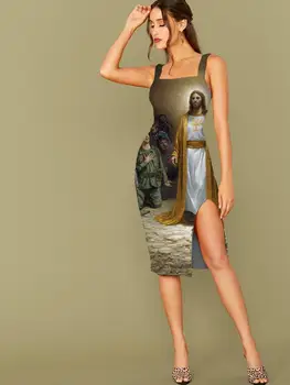 3D платье, христианское платье, женский сарафан с Иисусом, Harajuku, Vestido, сексуальная женская одежда, большие размеры, пляж, бохо, высокое качество
