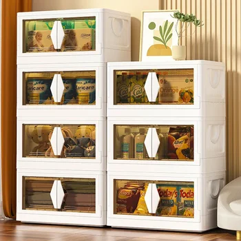 ECHOME Складной и портативный ящик для хранения с несколькими слоями прозрачного пластика, удобный шкаф для классификации и хранения книг