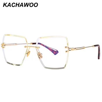 Kachawoo золотая оправа для очков без оправы, женские винтажные квадратные очки с прозрачными линзами, женские аксессуары 2018 oculos de grau feminino