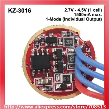 KZ-3016 Индивидуальный тройной светодиод 20 мм 1.5A, плата драйвера 2.7 В - 4.5 В (1 шт.)
