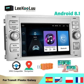 LeeKooLuu 2 Din Android 8.1 Автомобильный Радио Мультимедийный Плеер Для Transit Fiesta Focus Galaxy Mondeo Fusion Kuga C-Max S-Max Connect