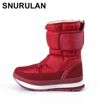 SNURULAN/ 2019 г., женские зимние ботинки, зимние ботинки, теплые зимние ботинки на пуху, большие размеры 41, зимняя обувь на платформе, обувь