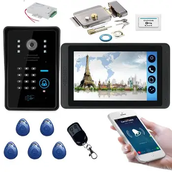 WIFI Видеодомофон для дома Tuya smart Проводной Видеодомофон Камера 1080P RFID домофон система для квартиры