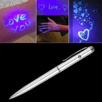 Бесцветная светящаяся ручка УФ-лампа Лампа с невидимыми чернилами Ультрафиолетовые Обучающие игрушки для детей Шариковая ручка Luminou Pen