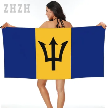 Более Дизайн Барбадос флаг герб банное полотенце быстрая сушка микрофибры поглощает мягкий дышащий пляж воды купание ванная комната