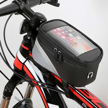 Велосипедная сумка Водонепроницаемый MTB Пакет Велосипедная Рама Передняя Верхняя Трубка Сумки Чехол для мобильного телефона Велосипедная сумка с сенсорным экраном Аксессуары для велосипеда