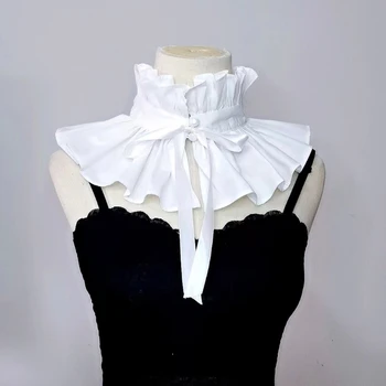 Викторианский воротник с оборками, Элегантный Воротник блузки для Милых девочек, Элегантная Шаль с лацканами