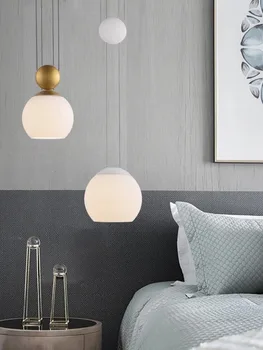 декоративные элементы для дома подвесной светильник на шкиве деревянная лампочка железный держатель шнура лампа для кухонного острова стеклянный шар светодиодная дизайнерская лампа