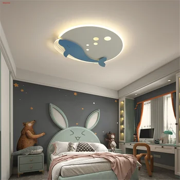 Детский креативный акриловый светодиодный потолочный светильник Whale, украшение спальни для мальчиков в коридоре детского сада, Сменные осветительные приборы