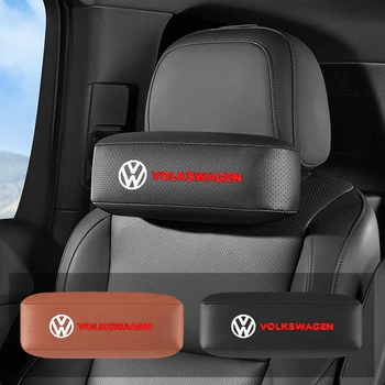 для Volkswagen VW GOLF Polo Tiguan JETTA GTI Scirocco CC PASSAT Beetle Подушка Для Шеи Автокресла Кожаная Подушка Для Защиты шеи