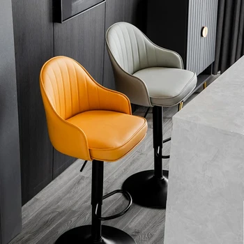Домашний барный стул, подъемный вращающийся высокий табурет, скандинавский легкий роскошный табурет для стойки регистрации, Современная минималистичная спинка aj07