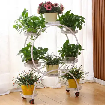 Железная подставка для цветов, многослойный стеллаж для хранения, напольная подставка для подвесных горшков с орхидеями с зеленым ананасом, для помещений и улицы