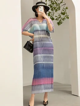 Женская одежда Miyake 2023, Осенняя новинка, ретро-принт, рукав 