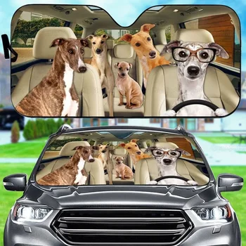 Забавный Солнцезащитный Козырек Для Автомобиля Greyhound, Семейный Солнцезащитный Козырек Для Собак, Автомобильные Аксессуары Для Собак, Украшение Автомобиля, Подарок Для Папы, Мамы, Подарок Владельцу Собаки