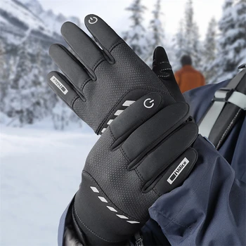 Зимние мужские перчатки С теплым сенсорным экраном, спортивная рыбалка, Брызгозащищенные Лыжи, армейский велоспорт, сноуборд, Нескользящие водонепроницаемые женские перчатки