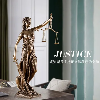 Имитация бронзовой статуи богини судебной справедливости, статуэтка-балансир для стола юриста