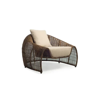 Индивидуальный скандинавский уличный диван из ротанга, патио, кресло из ротанга, журнальный столик, креативная минималистичная мебель из ротанга из трех частей