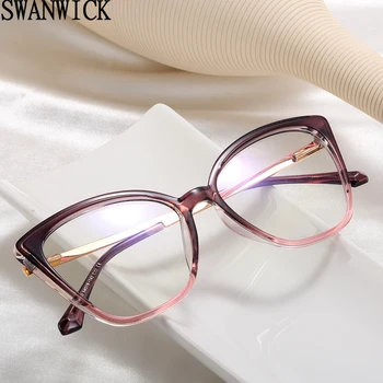 Квадратные очки Swanwick, винтажная оправа для очков TR90, полуметаллическая оправа для очков 