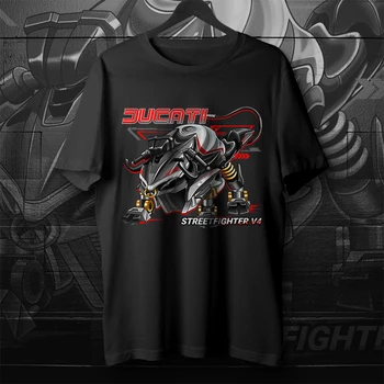Классическая футболка в стиле итальянского мотоцикла Streetfighter V4 Bull из 100% хлопка с круглым вырезом и коротким рукавом, повседневная мужская футболка, Размер S-3XL