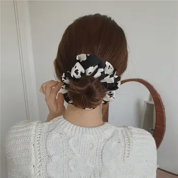 Кольцо для волос с принтом Шелковая веревка для головы девушки, Женские Аксессуары для волос, лента для волос для девочки, Атласная веревка для волос, Головные уборы в корейском стиле
