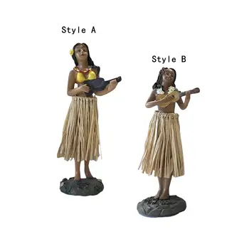 Кукла мини-размера Гавайская танцовщица с гитарой на День рождения в винтажном стиле 6.29 