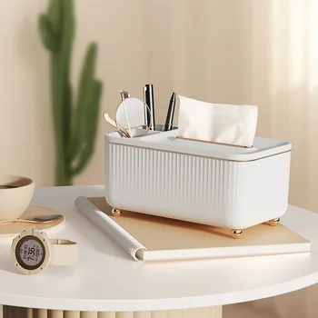 Легкая роскошная коробка для салфеток в гостиной, Домашний кухонный стол, коробка для бумаги с дистанционным управлением, коробка для органайзера для губной помады в спальне