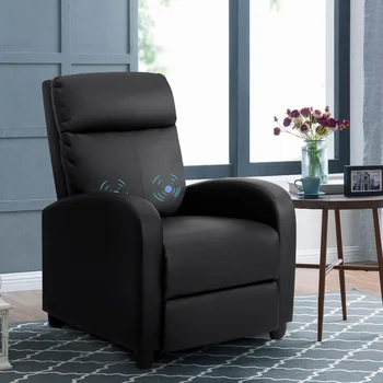Массажное кресло Lacoo с толстой подкладкой из льняной ткани, кресло-качалка, диван, Клубное кресло для домашнего кинотеатра, синий