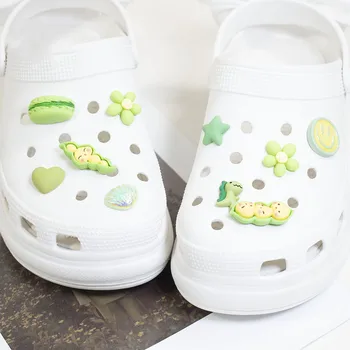 Милые подвески для детской обуви в горошек с дырочками для аксессуаров Jibbit Croc, пряжка для обуви, натуральный цветок для обуви, украшения для обуви своими руками