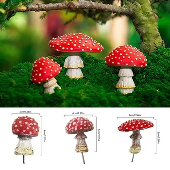 Мини-гриб, светящийся в темноте орнамент, Прочные фигурки садовых грибов, Садовый гриб из смолы, поделки для ландшафта