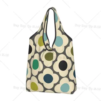 Модная абстрактная сумка для покупок с цветами Orla Kiely, портативная геометрическая сумка для покупок через плечо