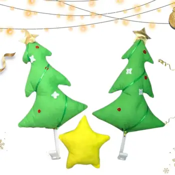 Набор для украшения автомобиля на Рождественскую елку, Плюшевая зеленая сосна, Звездный автомобиль, забавный костюм, набор аксессуаров для креативного оформления окон