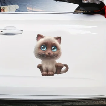 Наклейка на автомобиль Добавит вам веселья с помощью этого милого 3D мультяшки с кошками и собаками, маскирующие следы, удаляющие следы, обои Rand