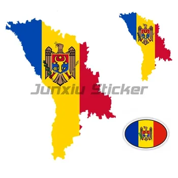 Наклейка с Картой Молдовы, Флагом, Виниловая Водонепроницаемая наклейка на бампер, Наклейка на заднее стекло
