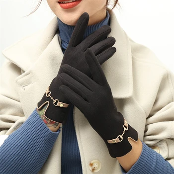 Новые перчатки с сенсорным экраном, женские мягкие теплые модные холодостойкие зимние перчатки премиум-класса на весь палец