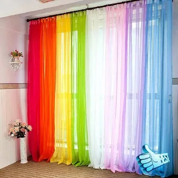 Однотонные многоцветные эркерные шторы, занавески на двери, драпировка, Прозрачная тюль для свадебного оформления гостиной