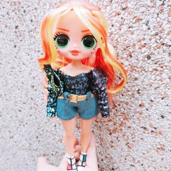 оригинальная кукла MGA LOL 25 см, оранжевые вьющиеся волосы, синяя короткая юбка, старшая сестра, 5 суставов, красивая кукла, лучший подарок