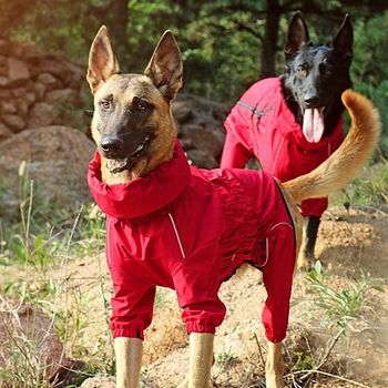 Пальто для домашних собак, уличная куртка, водонепроницаемая зимняя теплая одежда для домашних животных, Большой комбинезон, Светоотражающий плащ для собак среднего размера