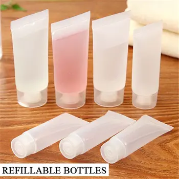 Переносные пластиковые тюбики для выжимания Пустая бутылка Бутылки многоразового использования Контейнер для макияжа Дорожная бутылка