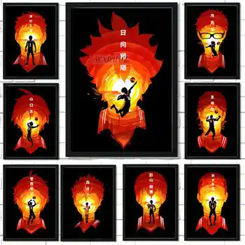 Плакат аниме Хайкьюу, рисование мальчика-волейболиста Хинаты Шойо, настенное искусство в стиле поп, украшение спальни, украшение комнаты в каваи, плакаты на холсте