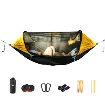 Портативный походный гамак на 1-2 человека с москитной сеткой, высокопрочная подвесная кровать из парашютной ткани, качели для сна