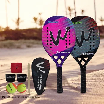 Ракетка для пляжного тенниса из углеродного волокна DearmSports 3K с шероховатой поверхностью и чехлом-сумкой